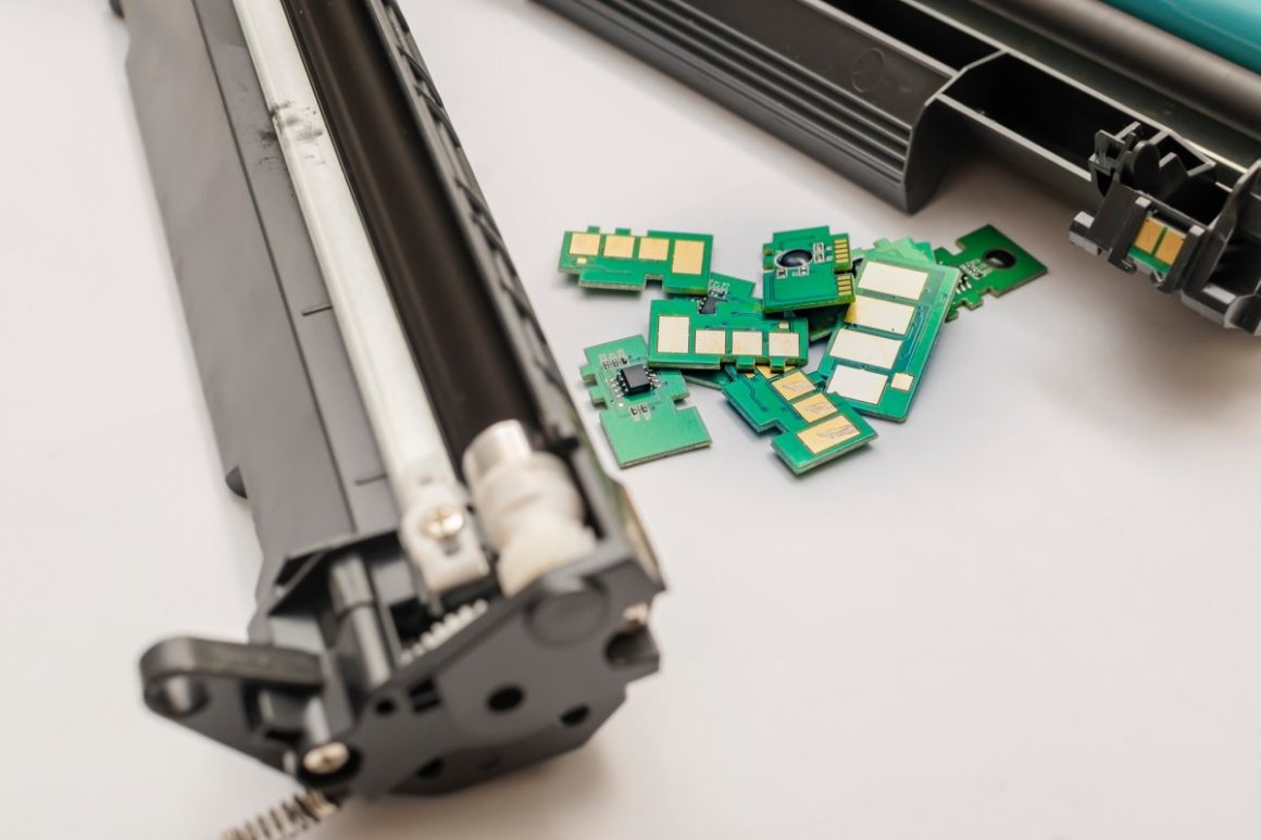 disassembled cartridge laser printer toner