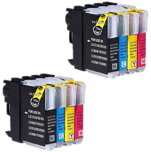 8x Tusz Do Brother LC-980 LC-1100 24/12ml CMYK