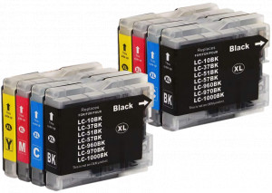8x Tusz Do Brother LC-970 LC-1000 24/18ml CMYK